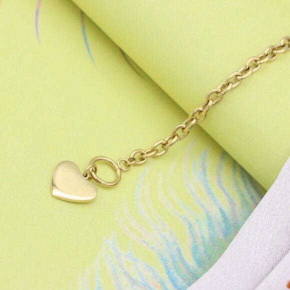 Yellow Gold Plated Heart Charm Bracelet, 18cm Adjustable Chain, XPBL0603 - Picture 5 of 12